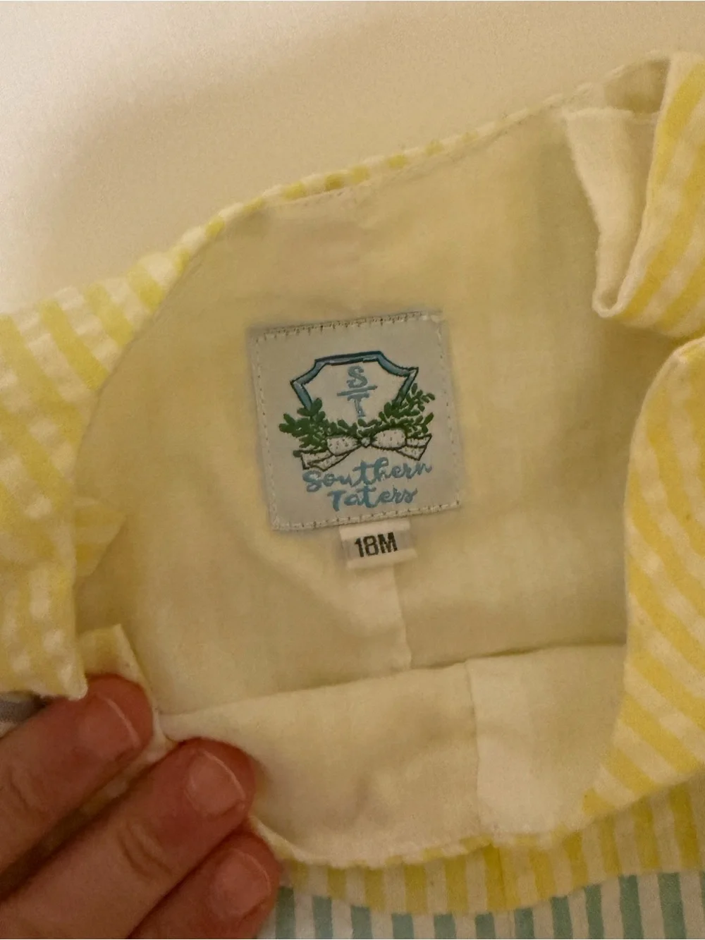 Seersucker Striped Pastel Romper - Yellow, Mint & Blue